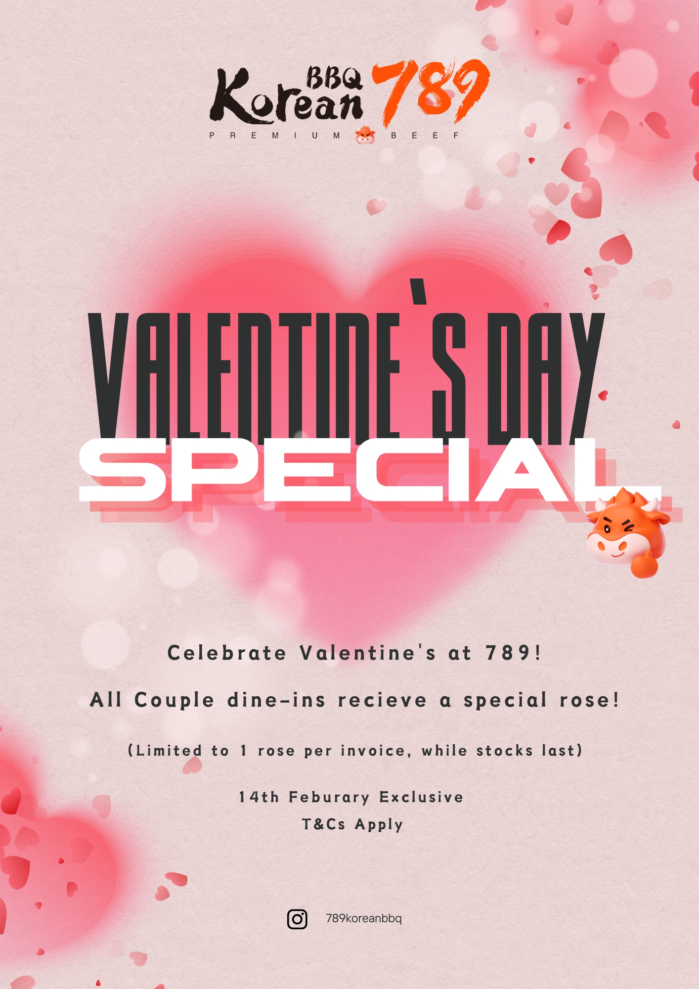 Event poster: Celebrate Valentines At 789!